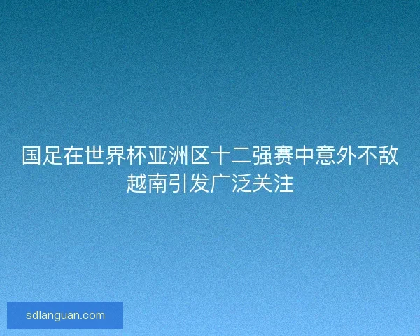国足在世界杯亚洲区十二强赛中意外不敌越南引发广泛关注