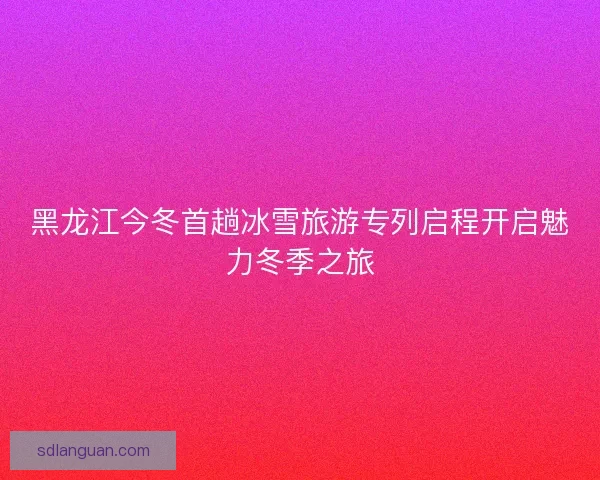 黑龙江今冬首趟冰雪旅游专列启程开启魅力冬季之旅